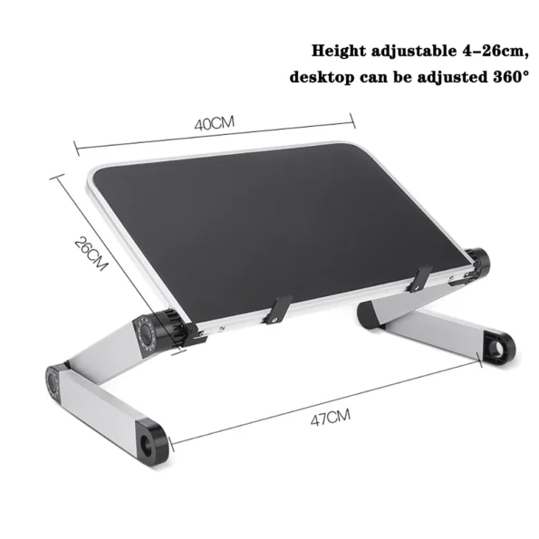 Adjustable Laptop Desk Stand Portable Aluminum Ergonomic Lapdesk For TV Bed Sofa PC Notebook Table Desk Stand With Mouse Pad - Image 7