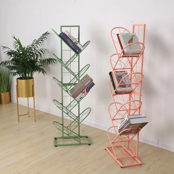 JOYLIVE 2021 New Creative Tree-shaped Iron Grid Bookshelf Storage Rack For Library Book Store Office Working Study Books Display - Image 3