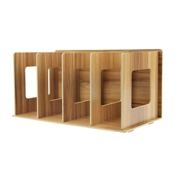 1pc Home Multifunctional Storage Cd Rack Wooden Dvd Rack Student Bookshelf Wooden Simplicity Storage Shelves - Image 3