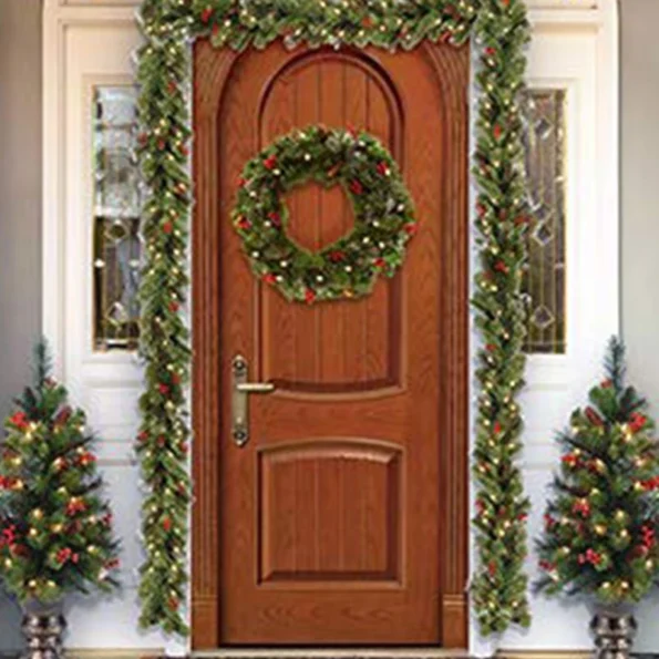 1.8/2.7m Illuminated Christmas LED Light Rattan Berries Pine Cones Garlands Decoration for Doors Trees Fireplaces Wall - Image 3