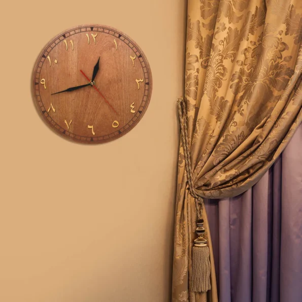Picture Arabic Numerals Wooden Wall Clock - Farmhouse Style - Image 5