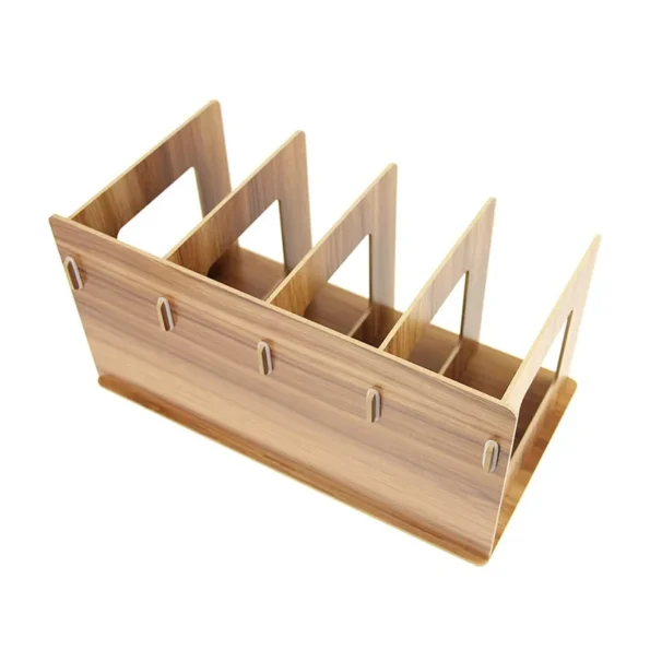 1pc Home Multifunctional Storage Cd Rack Wooden Dvd Rack Student Bookshelf Wooden Simplicity Storage Shelves - Image 4