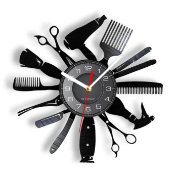 Hairdressing Tools Barber Shop Wall Clock