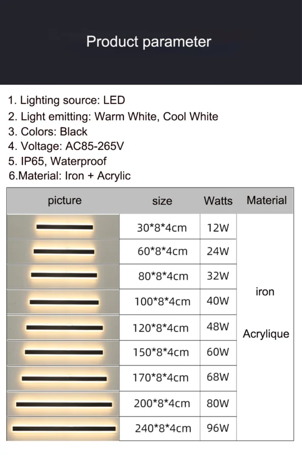Led Outdoor Wall Light Modern IP65 Waterproof Porch Garden Lamp Garage Front Door Decoration  Indoor Bedroom living room Lightin - Image 8