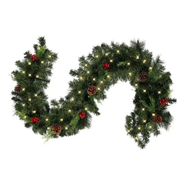 1.8/2.7m Illuminated Christmas LED Light Rattan Berries Pine Cones Garlands Decoration for Doors Trees Fireplaces Wall - Image 2