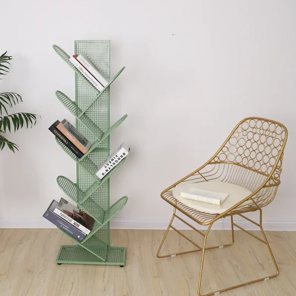 JOYLIVE 2021 New Creative Tree-shaped Iron Grid Bookshelf Storage Rack For Library Book Store Office Working Study Books Display - Image 2