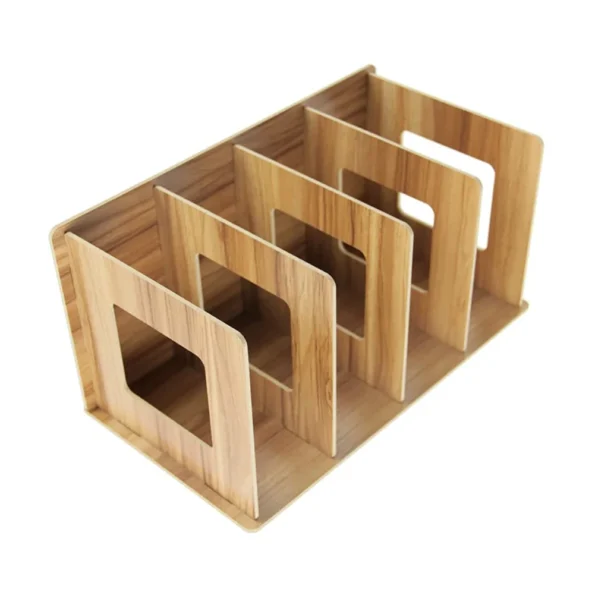 1pc Home Multifunctional Storage Cd Rack Wooden Dvd Rack Student Bookshelf Wooden Simplicity Storage Shelves - Image 2