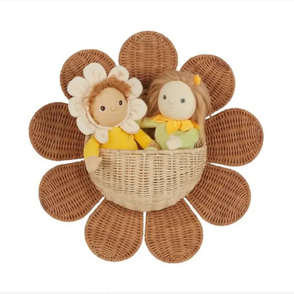 Nordic Sunflower Hand-woven Rattan Hanging Basket - Image 5