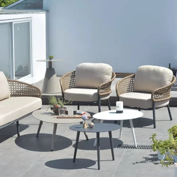 Modern Fancy Outdoor Sofa Nordic Relax Designer Individual Outdoor Bamboo Balcony Folding Portable Sofa Dining Chairs Furniture