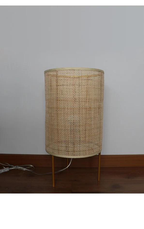 Rattan Table Lamp Bedroom  Bedside Lamp Japanese Hotel Living Room Tea room Warm Bamboo Desktop Rattan Art Decorative Table Lamp - Image 5