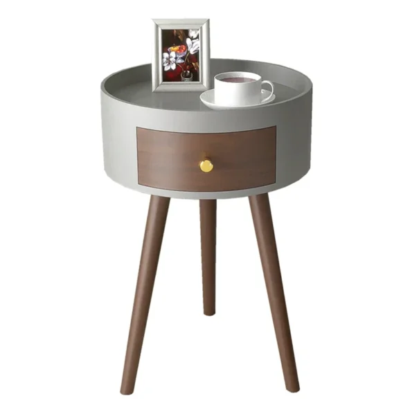 Minimalist Circular Nightstand: Italian Light Luxury Bedside Table - Image 4