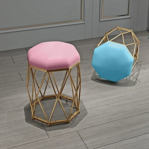 Modern Manicure Makeup Soft Chair Nordic Ins Dressing Stool Home Furniture Shoe Changing Stools Living Room Ottomans - Image 3