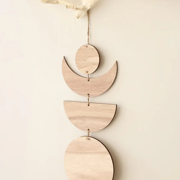 Wooden Moon Phase Garland Wall Decor Ramadan Decoration Boho Home Decor Bedroom Living Room Nursery Ornament Decor Craft Gift - Image 4