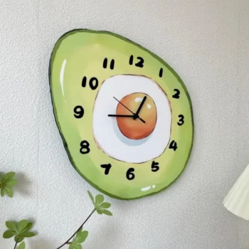 Cartoon Fruit Avocado Wall Hanging Clock