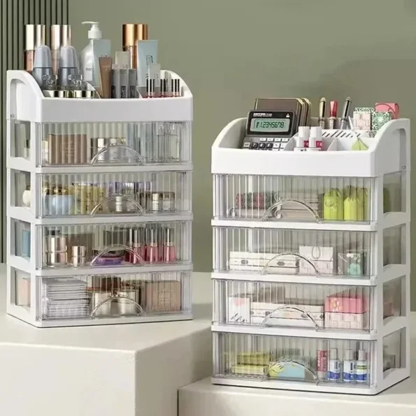 Desktop Storage Box Storage Drawer Hair Decoration Multi-layer Storage Cabinet Cosmetics Jewelry Box Stationery Multi-functional - Image 2