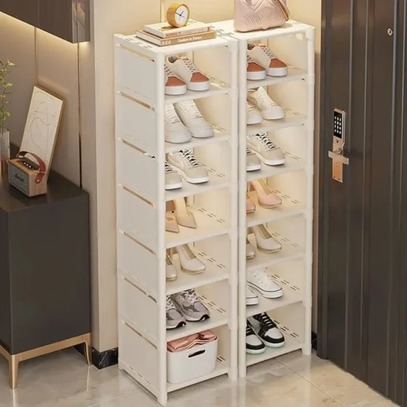 Multiple Layers Shoe Organizer Shoe Rack Organizer Space Saving Rack For Wall Corner Stackable Shelf Adjustable Saving Cabinet - Image 3