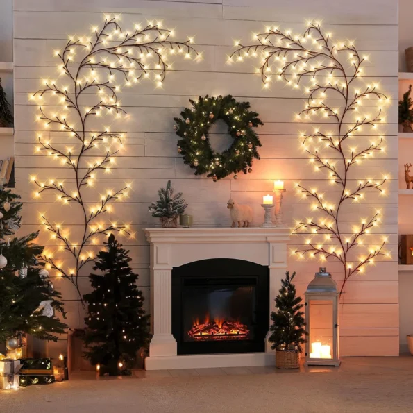 LED USB Tree Branch Rattan Light 72/96LEDS Warm White Light Waterproof For Garden Wall Bedroom Indoor Outdoor Christmas Decor - Image 5