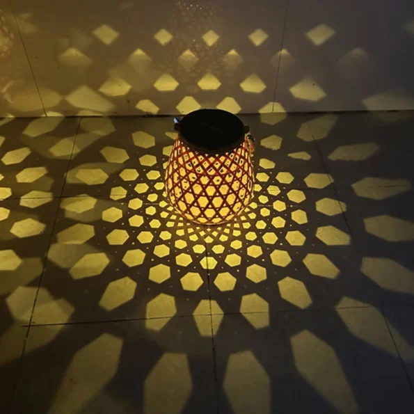 Outdoor Lighting Solar Lantern Night Lights Waterproof Hanging Imitation Bamboo Weaving Table Lamp For Garden Party Decoration - Image 5
