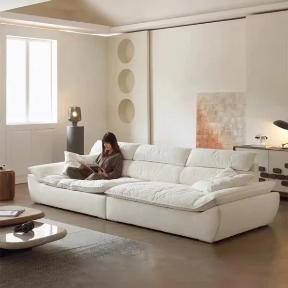 White Oversize Simple Lazy Sofa Fancy Soft Modern Individual Loveseat Puffs Sofa Living Room Sofy Do Salonu Furniture Couch - Image 2
