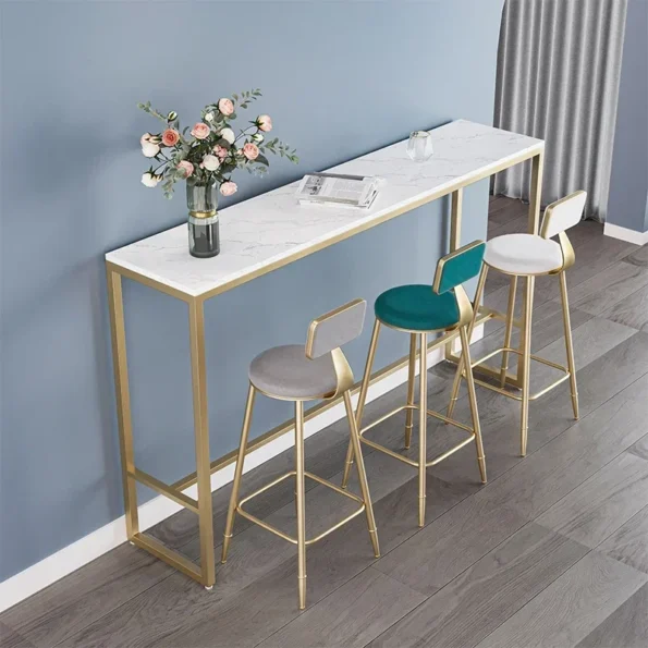 European Modern Metal Bar Stool Luxury Gold Kitchen Portable Bar Stools Nordic Style Living Room Cadeira Hotel Furniture - Image 3