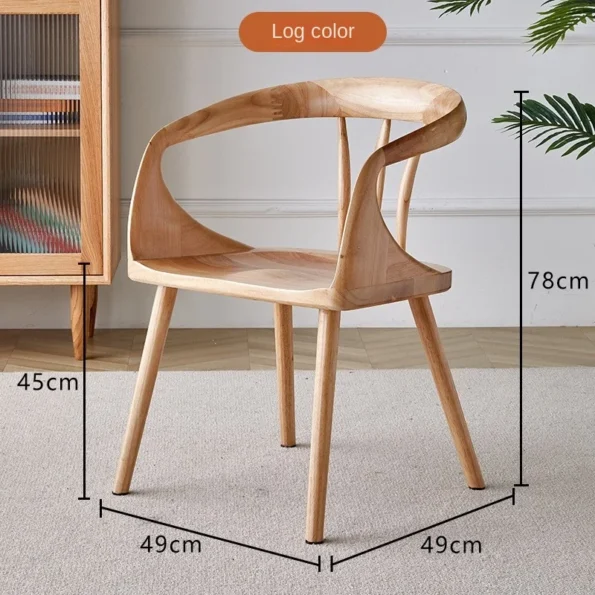 Nordic Home Solid Wood Dining Chair With Armrest Backrest Chair Modern Minimalist Coffee Chair Living Room Kitchen Furniture New - Image 6