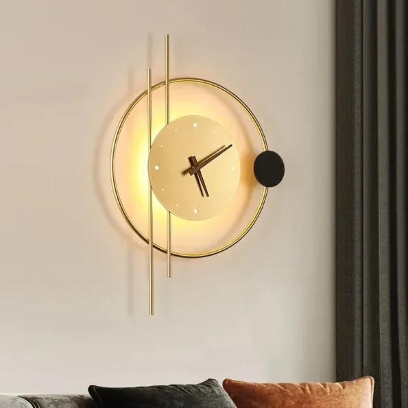 Modern LED Clock Wall Lamp - Stylish Indoor Lighting Fixture for Home Decoration - Image 2