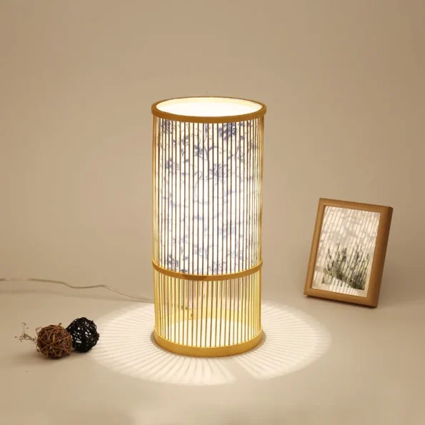 New Chinese Style Bamboo Weaving Table Lamp Creative Handmade Rattan Bedroom Decoration Bedside E27 Table Light - Image 3