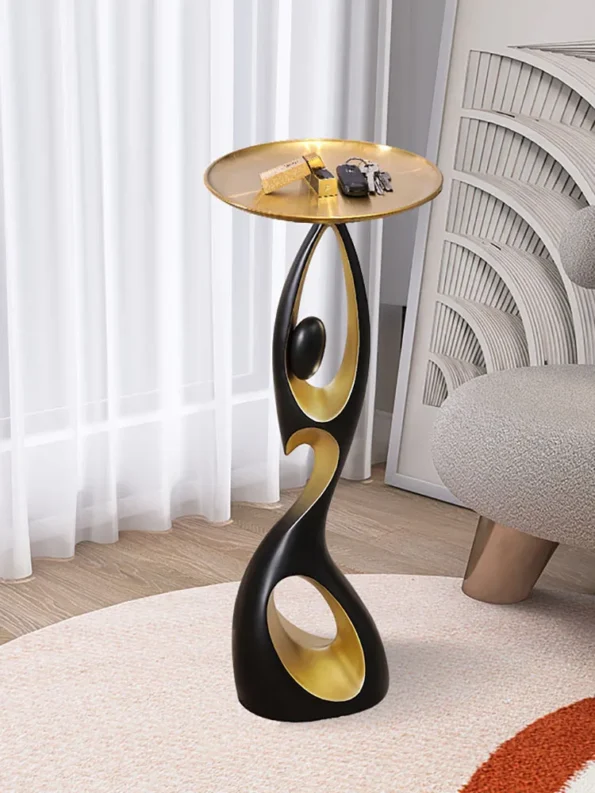 Home Decor Small Tea Table Room Decor Simple Corner Table Creative Living Room Sofa Side Table Nordic Art Floor Storage Rack - Image 4