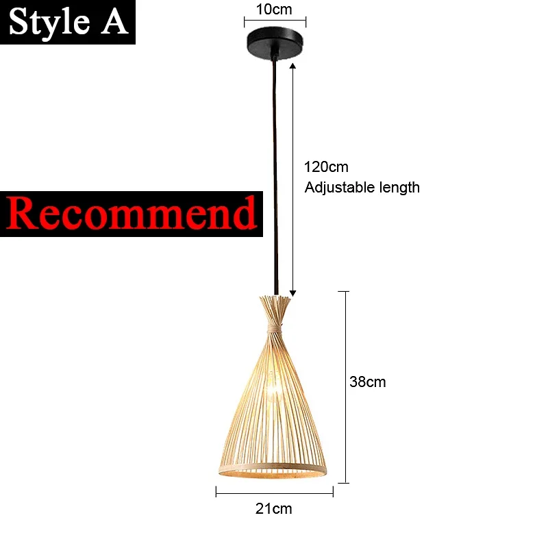 Japanese Bamboo Chandelier Chinese Style Rattan Woven Hanging Light Ceiling Lamp for Home Cafe Bar Decorate Restaurant Lighting - Image 6