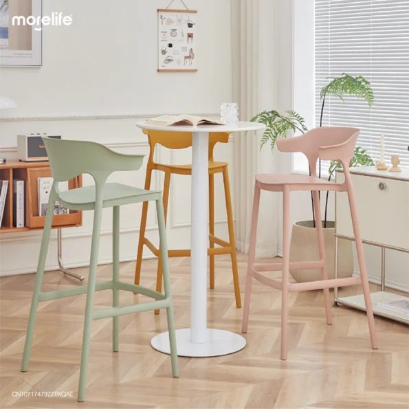 Modern Minimalist Plastic Dining Chair with Backrest - Image 5