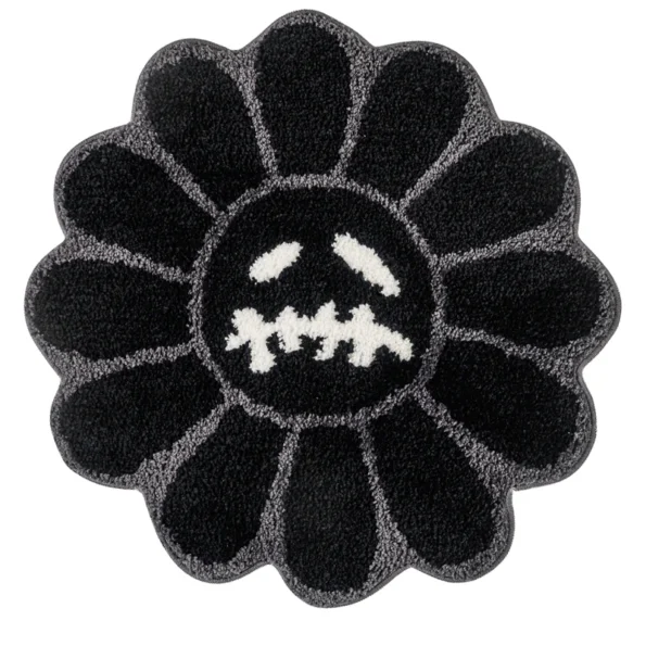Smiling Face Tufted Rug Flower Art Rug for Bedroom Living Room Retro Rainbow Fluffy Bathroom Smile Rug Nonslip Mat Home Decor - Image 7