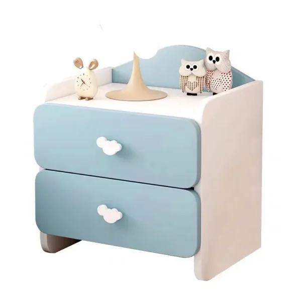 Modern Double Drawers Nightstand Kid Cute Dressing Bedside Table Household Multifunctional Girl Small White Cabinet Furniture - Image 4