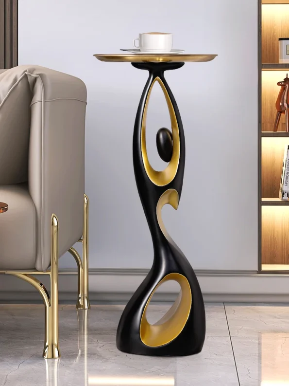 Home Decor Small Tea Table Room Decor Simple Corner Table Creative Living Room Sofa Side Table Nordic Art Floor Storage Rack - Image 2
