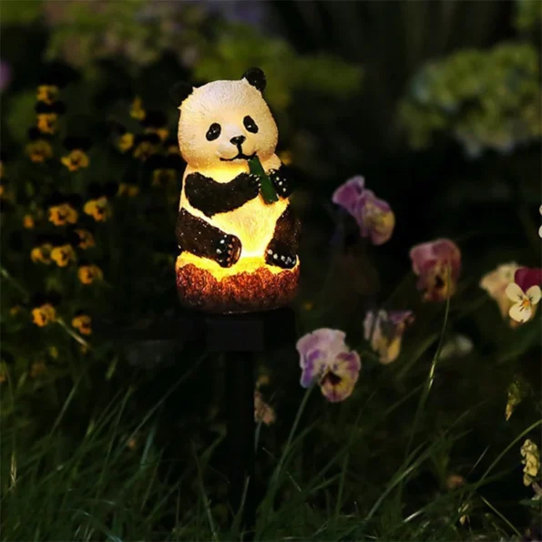Outdoor Solar Powered Lights Waterproof Panda Resin Outdoor Statue Lamp 600mAh Ni-MH Battery Garden Landscape Decoration - Image 3
