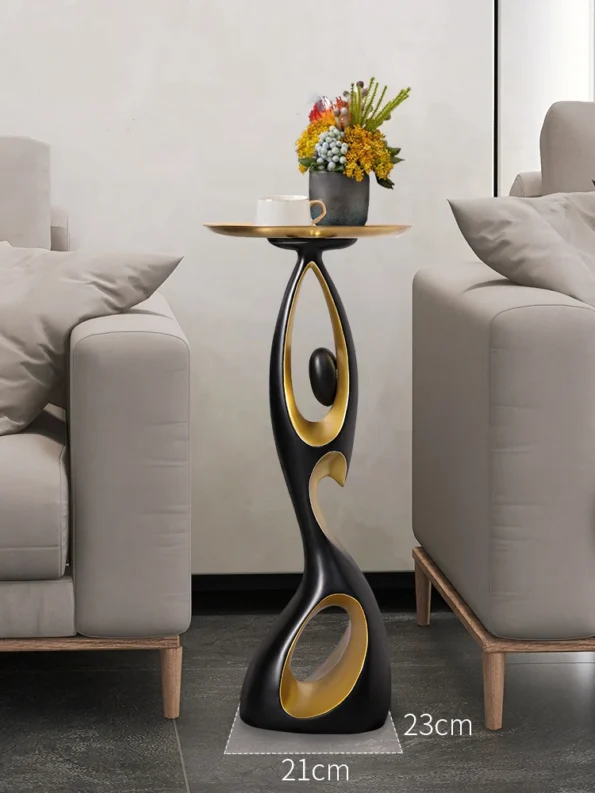 Home Decor Small Tea Table Room Decor Simple Corner Table Creative Living Room Sofa Side Table Nordic Art Floor Storage Rack - Image 3