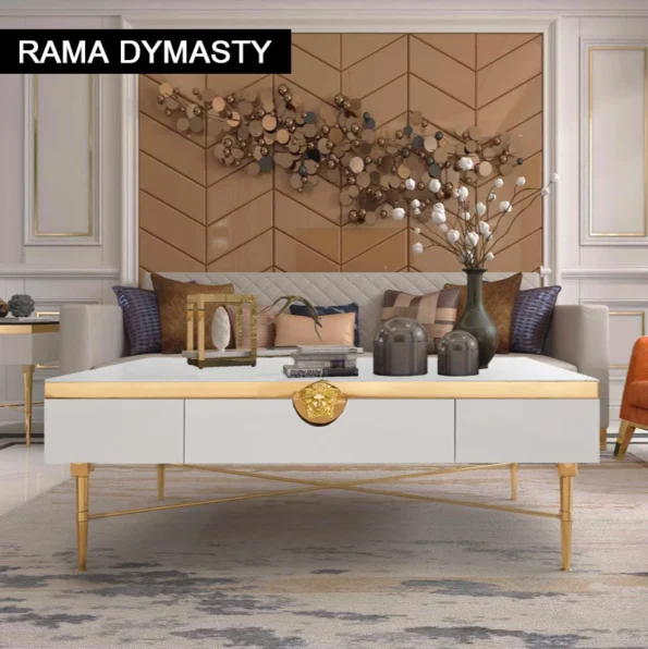 Modern Morocco New Classical Postmodern Square Stainless Steel Coffee Table Tea Table for Living Room