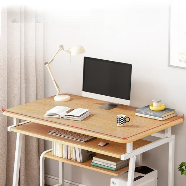 Small Computer Desk for Small Spaces,33.5" Inch Modern Writing Table with Monitor Storage Shelf for Home Office, Laptop Desk - Image 4