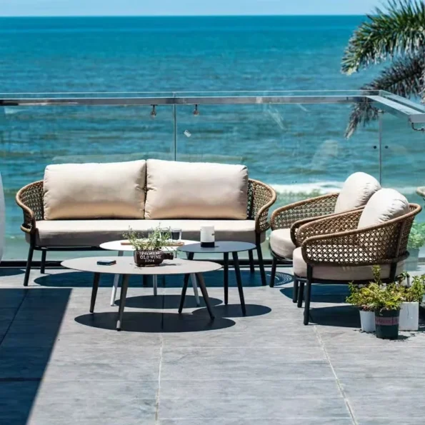 Modern Fancy Outdoor Sofa Nordic Relax Designer Individual Outdoor Bamboo Balcony Folding Portable Sofa Dining Chairs Furniture - Image 2