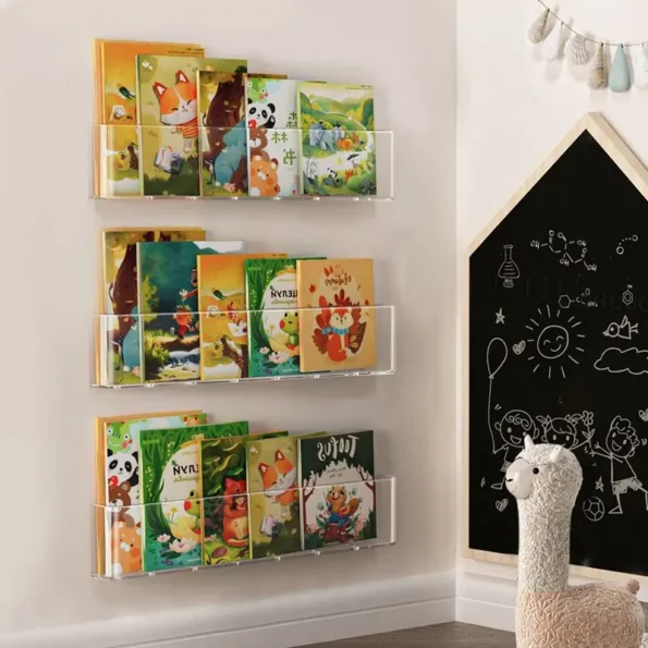 Acrylic Picture Book Display Stand Bookshelf Children's Wall Behind the Door Reading Magazine Storage Wall Hanging Bookshelf - Image 2