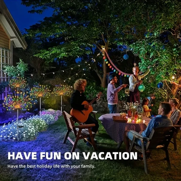 90-200LED Solar Firework Light Waterproof Outdoor 8 Lighting Modes Fairy String Light Christmas Solar Lights Garden Decoration - Image 5