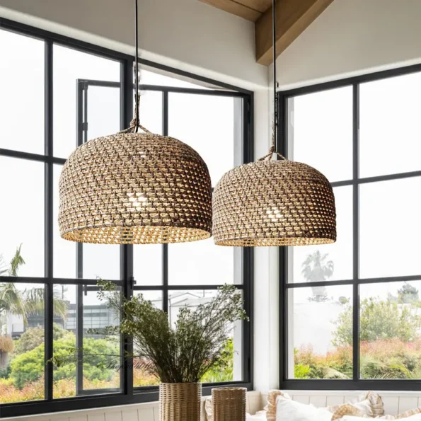Vintage Hemp Rope Pendant Lights East Asian Style Handmade Rattan Lamp Restaurant Dining Room Kitchen Minimalist Light Fixtures - Image 4