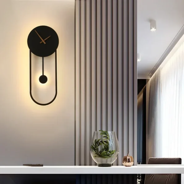 Modern LED Clock Wall Lamp - Stylish Indoor Lighting Fixture for Home Decoration - Image 4