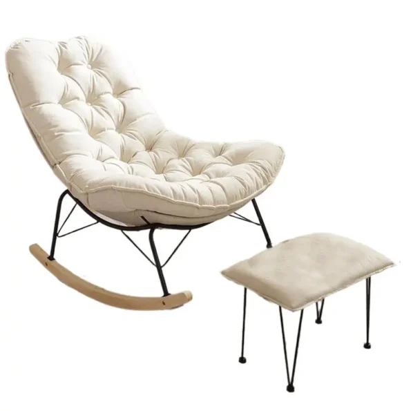FULLLOVE Luxury Home Living Room Leisure Rocking Chair Modern Simple Single Sofa Chairs Balcony Lazy Deck Chair With Footstool - Image 5