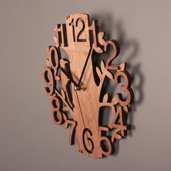 Wooden Tree Shape Wall Clock - Image 2