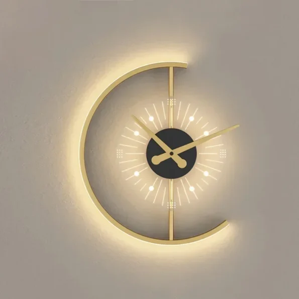 Modern LED Clock Wall Lamp - Stylish Indoor Lighting Fixture for Home Decoration - Image 3
