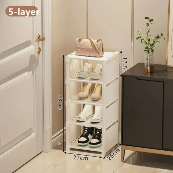 Multiple Layers Shoe Organizer Shoe Rack Organizer Space Saving Rack For Wall Corner Stackable Shelf Adjustable Saving Cabinet - Image 2