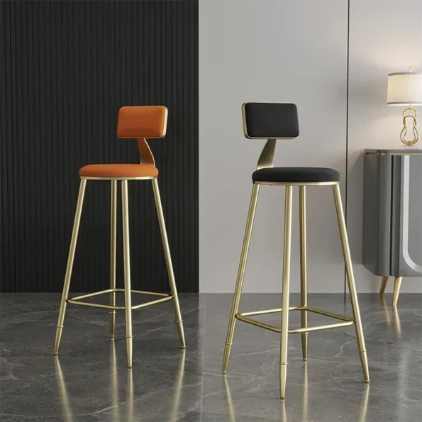 European Modern Metal Bar Stool Luxury Gold Kitchen Portable Bar Stools Nordic Style Living Room Cadeira Hotel Furniture - Image 5