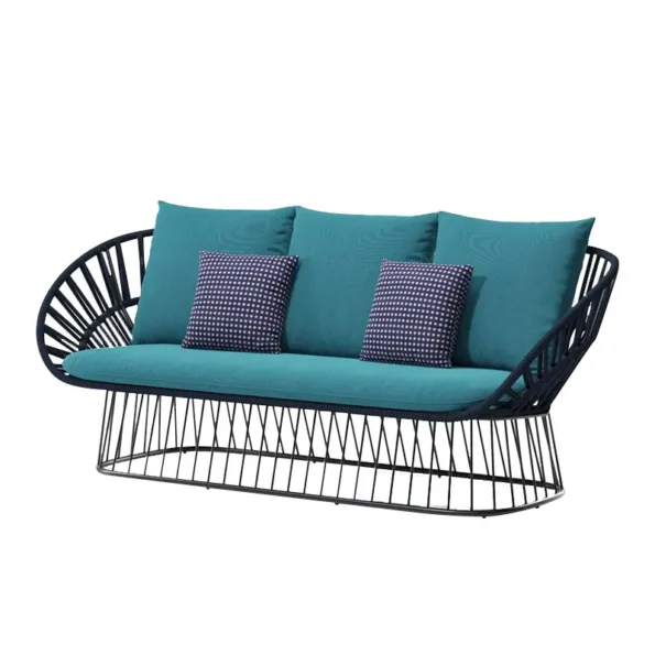 Outdoor rattan sofa courtyard waterproof and sunscreen outdoor garden balcony single rattan chair tea table combination - Image 5