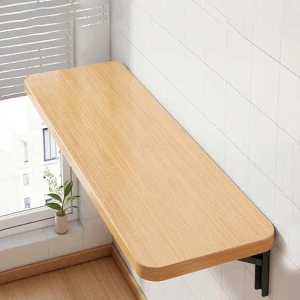 Foldable Desk Wall-mounted Folding Table Floating Study Table Balcony Suspended Wall Side Table - Image 2