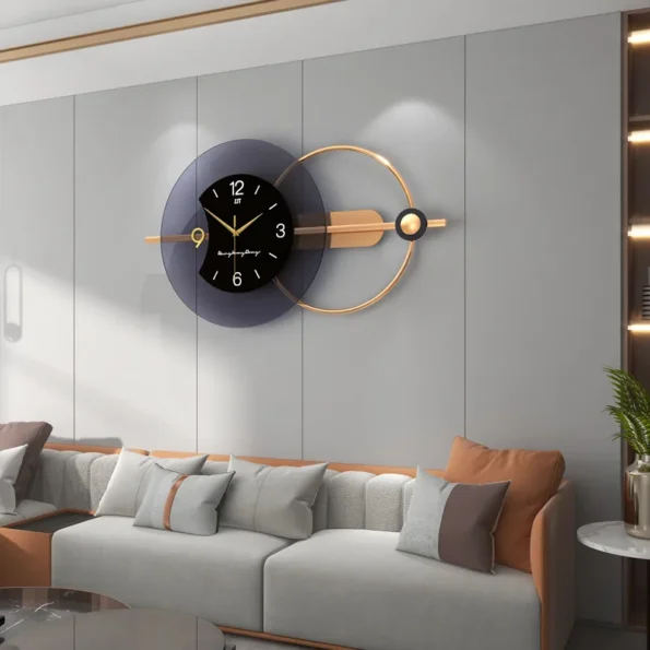 84x38cm 3D Wall Clock - Double-Layer Modern Design Nordic Hanging Clock - Image 2